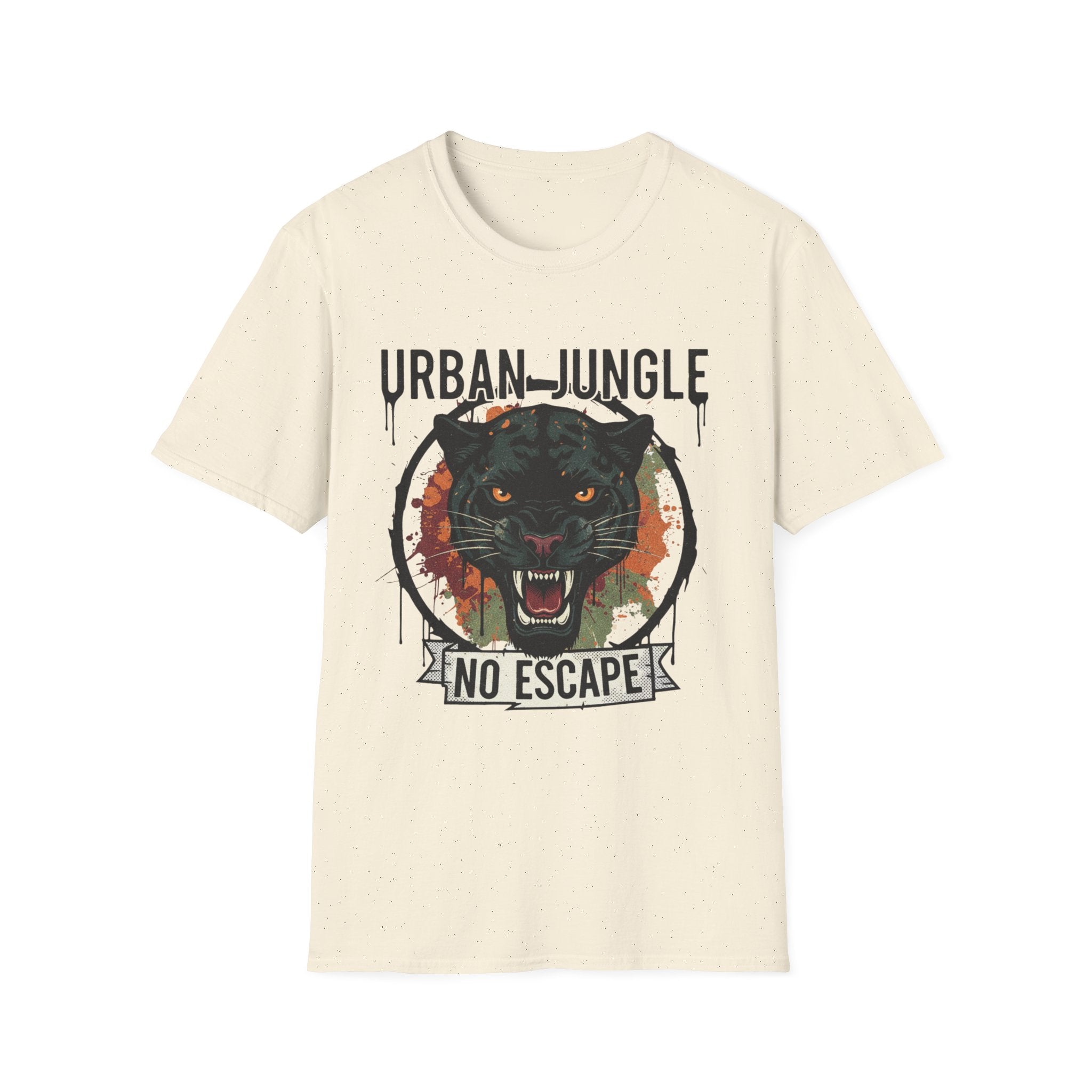 Urban Jungle Panther T-Shirt, Graphic Tee for Nature Lovers, Unisex Softstyle Shirt, Perfect Gift for Adventurers, Streetwear Fashion, Edgy, Raw