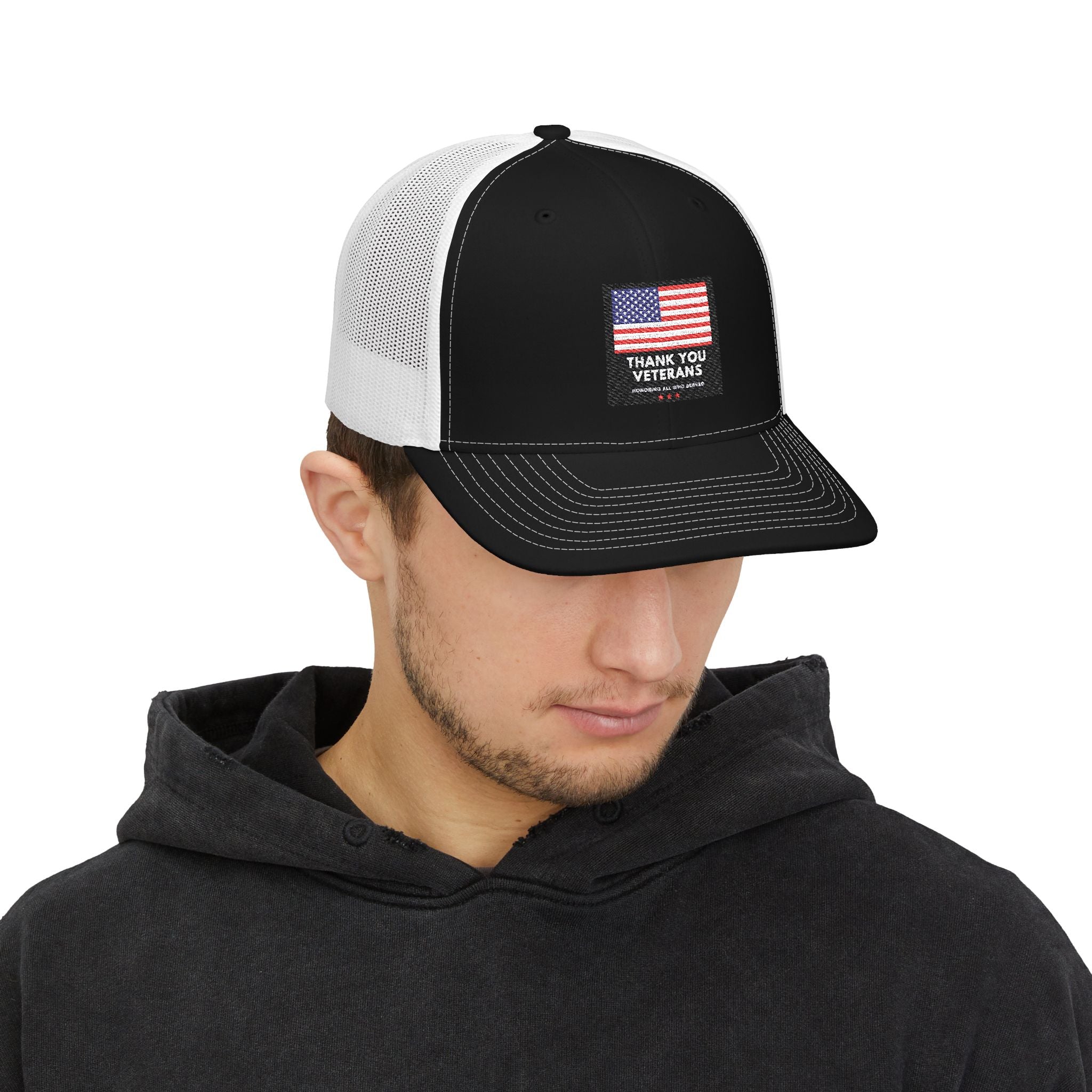 Veterans Appreciation Snapback Trucker Cap, Patriotic Hat, Father's Day Gift, Casual Outfit, American Flag Cap