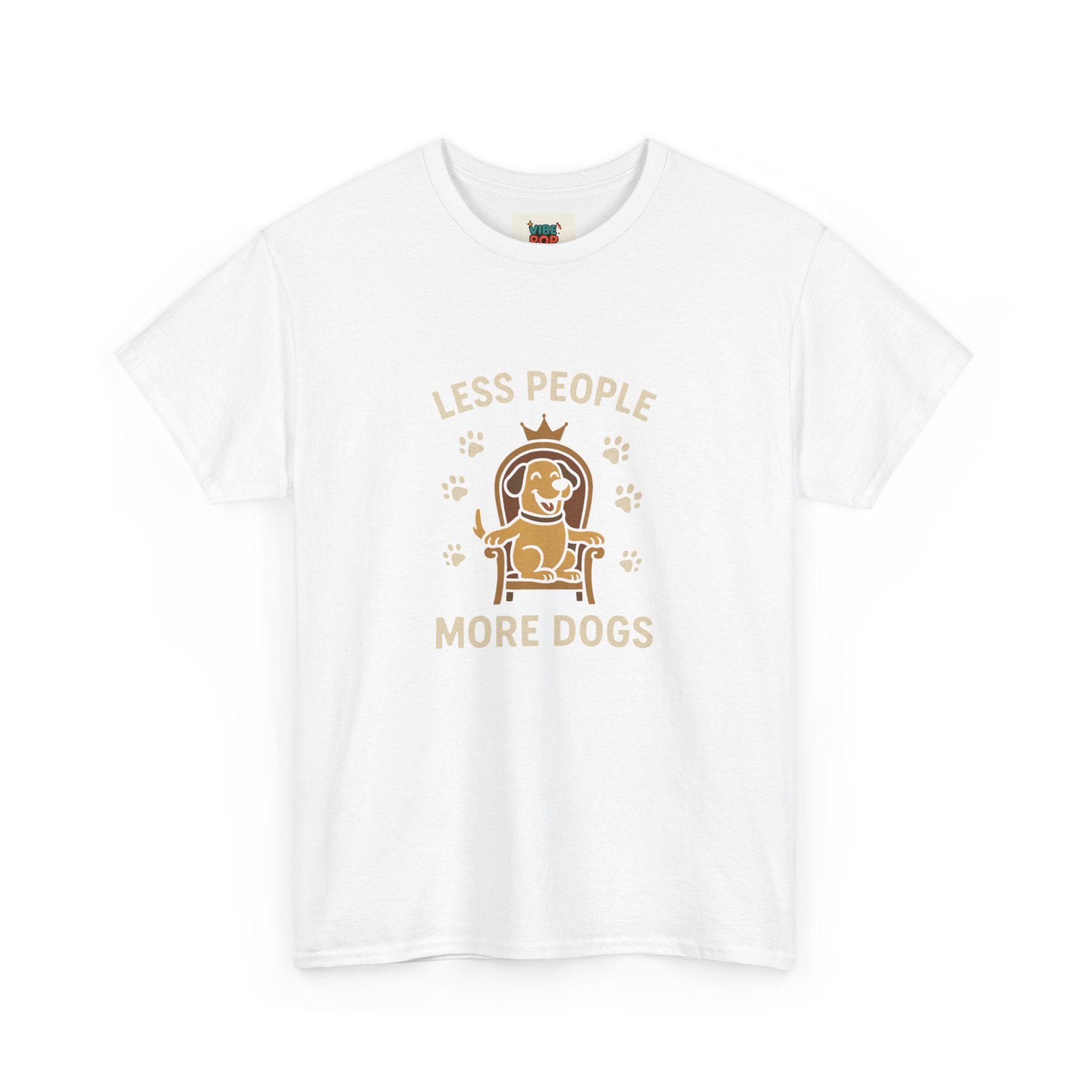 Unisex Heavy Cotton Tee - "Less People More Dogs" Graphic Tee, Dog Lover Gift, Casual T-Shirt, Pet Owner Apparel, Funny Animal Shirt