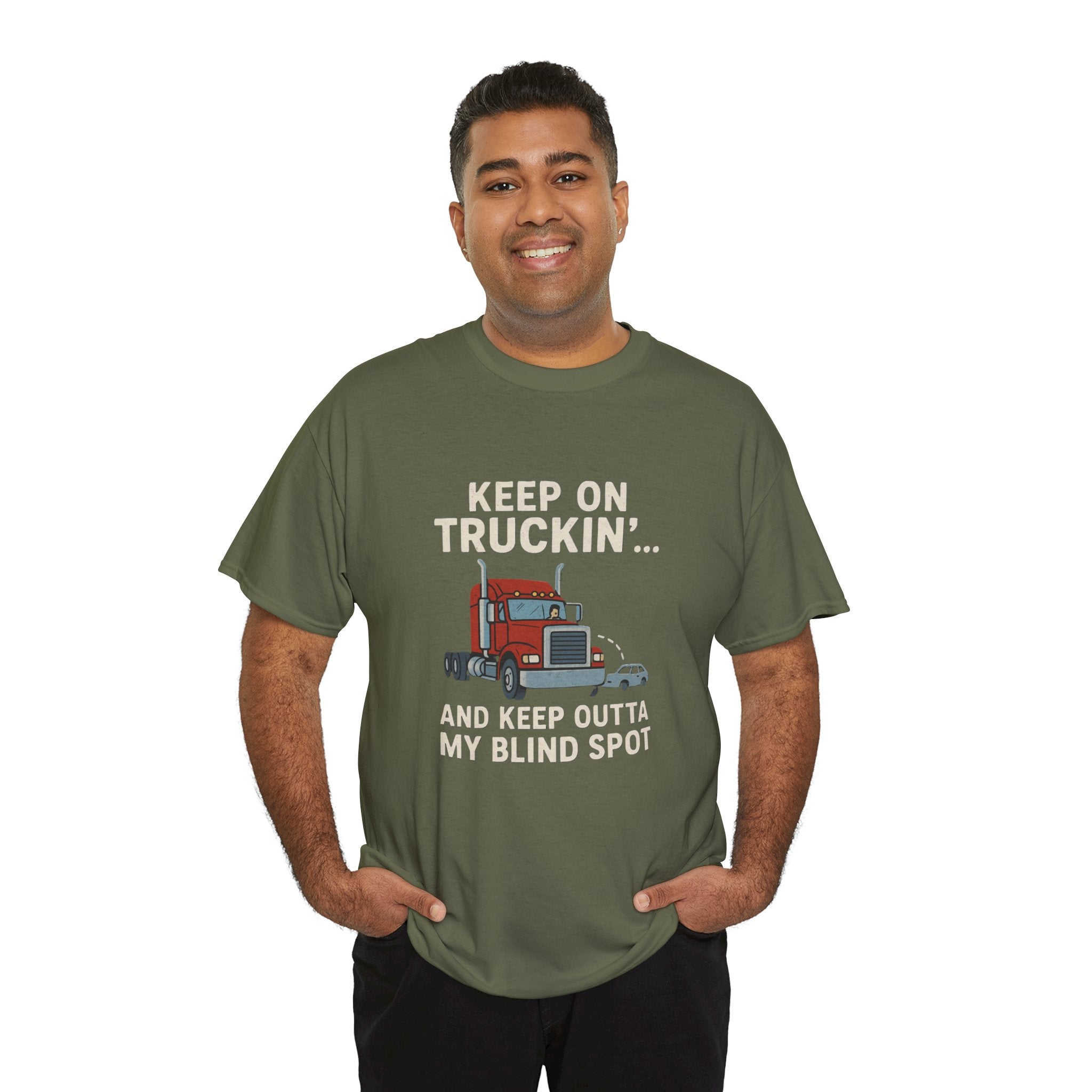 Keep on Truckin' Unisex Heavy Cotton Tee, Perfect Gift for Truck Drivers, Casual Wear, Trucking Apparel, Road Trip T-Shirt, Funny Gift