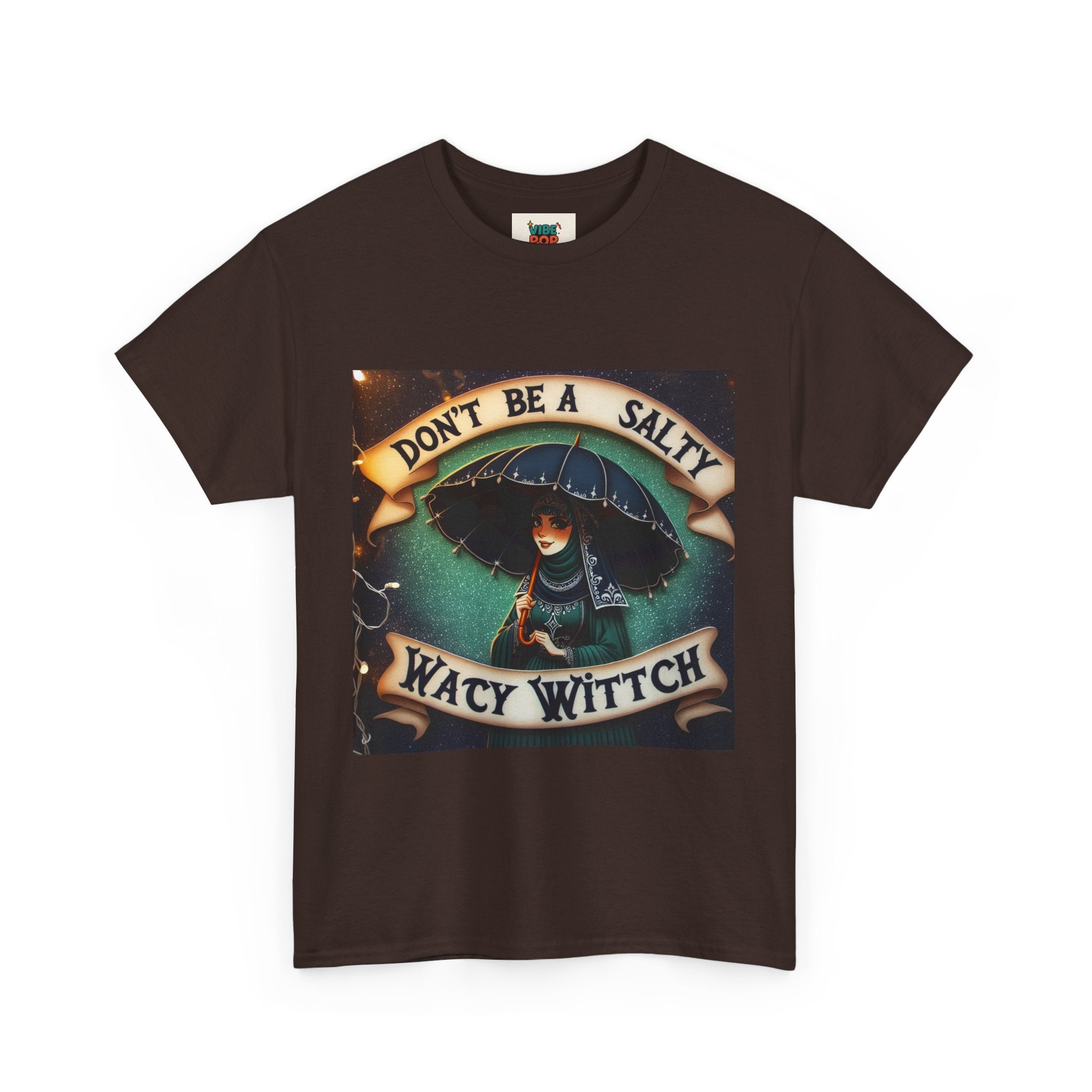 Unisex Heavy Cotton Tee: Salty Witch Graphic Tee, Perfect for Halloween, Gift for Witches, Casual Wear, Witchy Vibes, Statement Tee