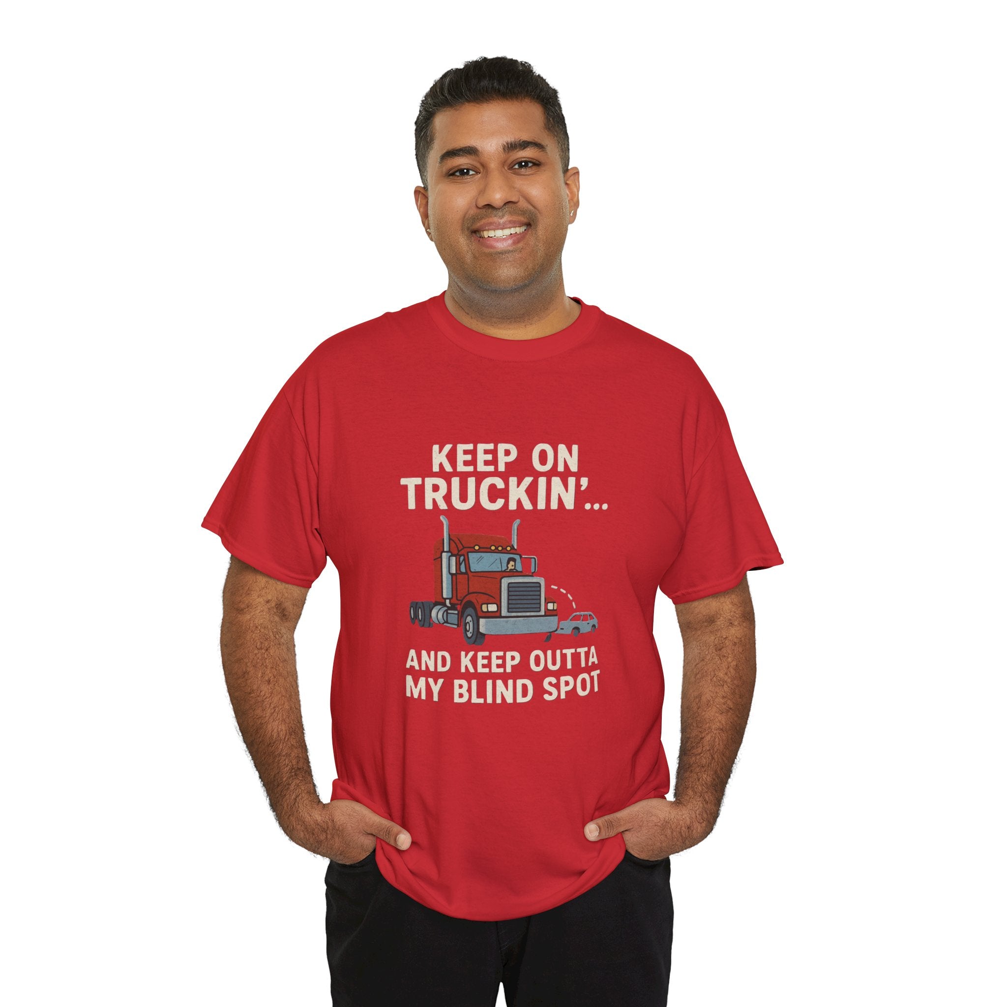 Keep on Truckin' Unisex Heavy Cotton Tee, Perfect Gift for Truck Drivers, Casual Wear, Trucking Apparel, Road Trip T-Shirt, Funny Gift