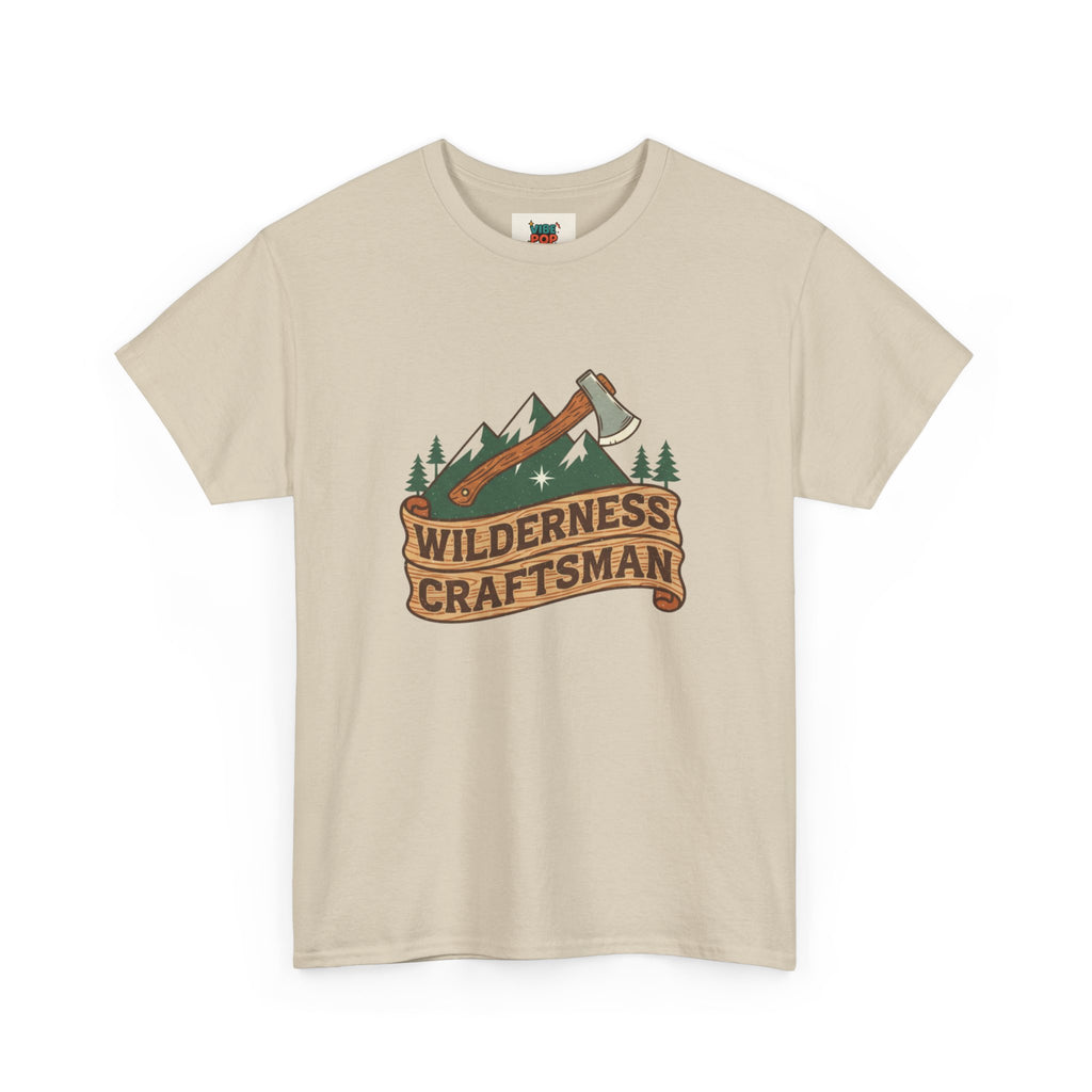 Retro Wilderness Craftsman Tee, Unisex Heavy Cotton Tee for Outdoors Lovers, Camping Shirt, Gift for Hikers, Nature Enthusiast Apparel