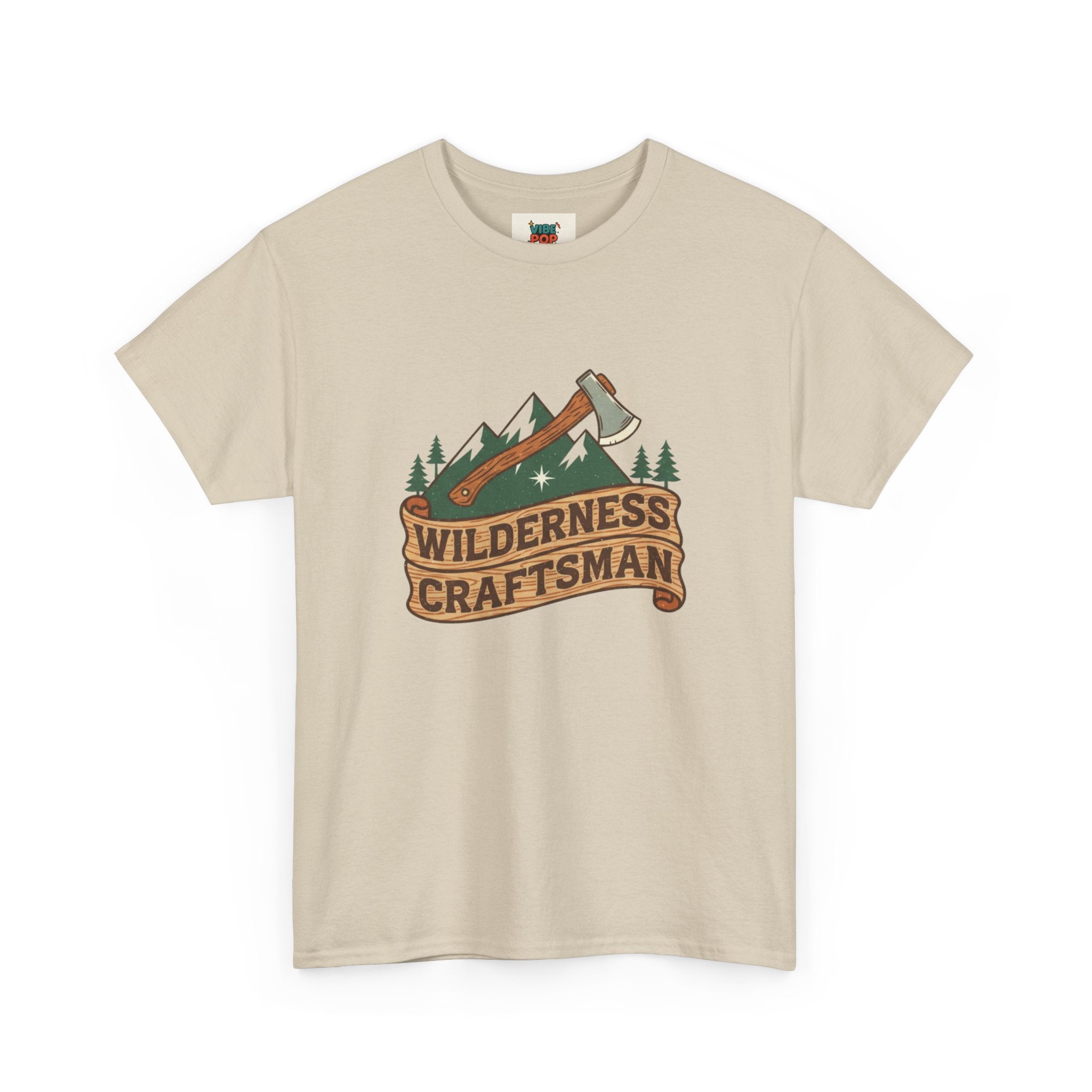 Retro Wilderness Craftsman Tee, Unisex Heavy Cotton Tee for Outdoors Lovers, Camping Shirt, Gift for Hikers, Nature Enthusiast Apparel