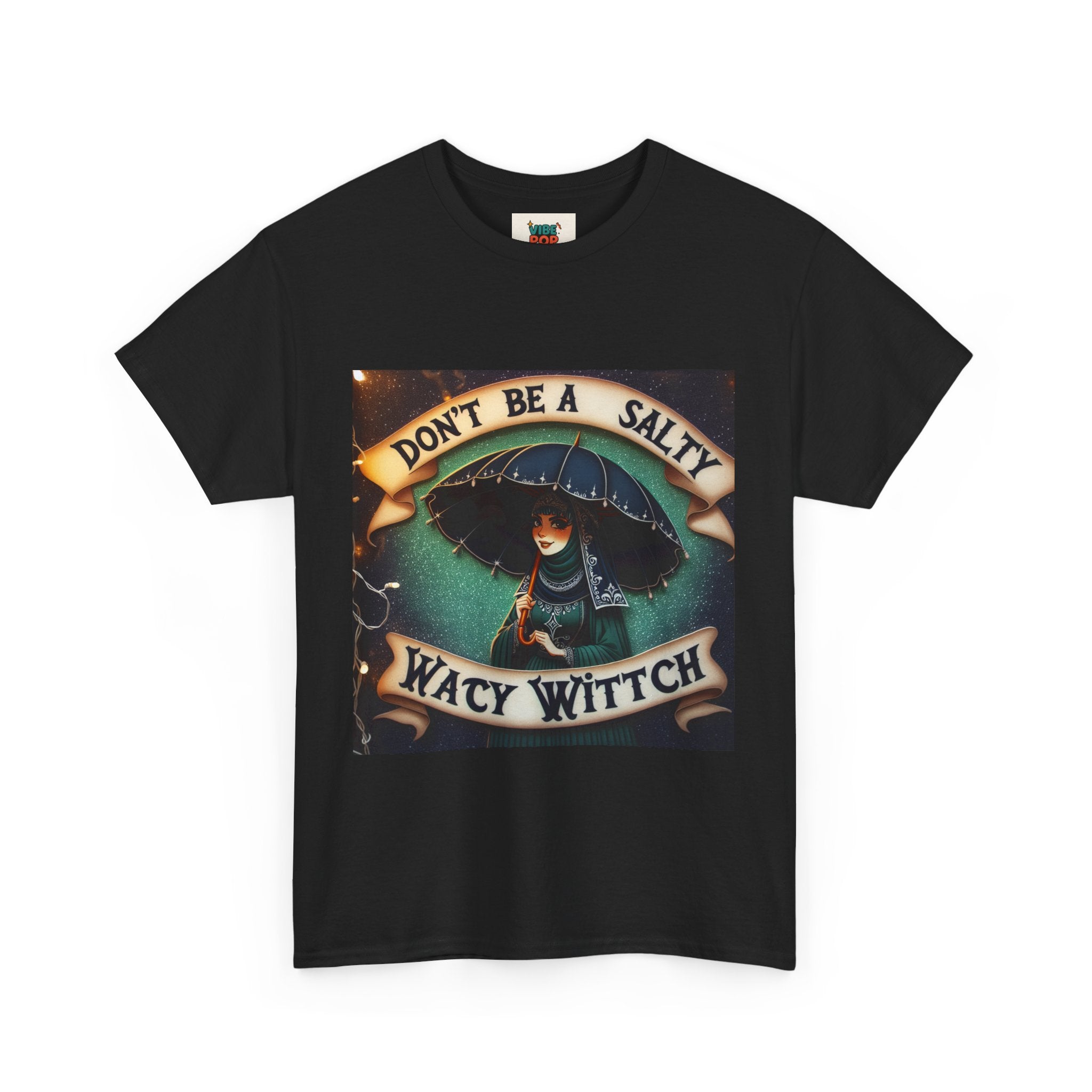 Unisex Heavy Cotton Tee: Salty Witch Graphic Tee, Perfect for Halloween, Gift for Witches, Casual Wear, Witchy Vibes, Statement Tee