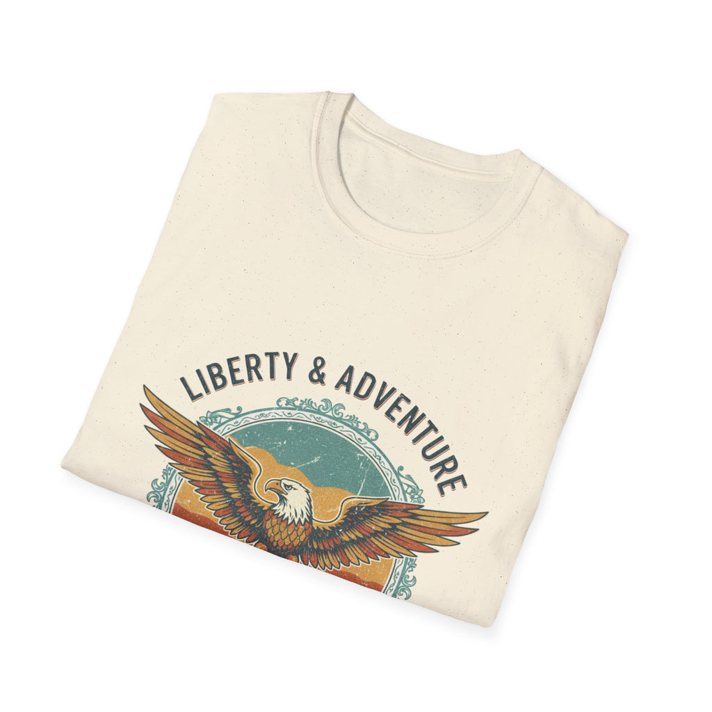Adventure Eagle Unisex T-Shirt | Liberty & Adventure Tee for Nature Lovers, Travel Enthusiasts, Gift for Occasions, vintage, throwback
