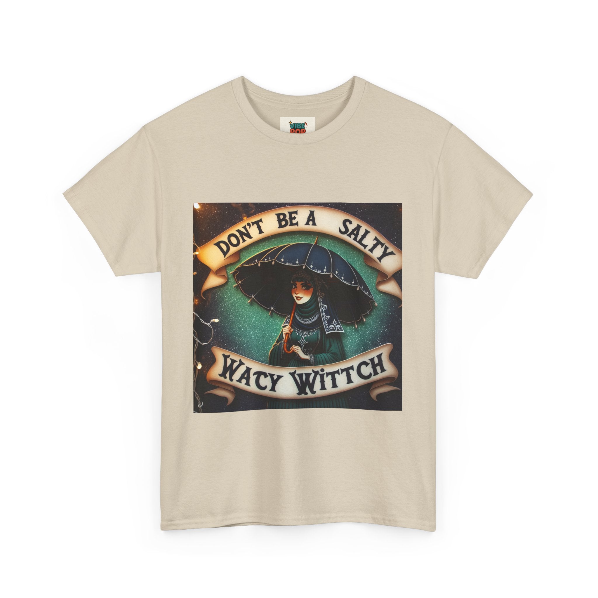 Unisex Heavy Cotton Tee: Salty Witch Graphic Tee, Perfect for Halloween, Gift for Witches, Casual Wear, Witchy Vibes, Statement Tee