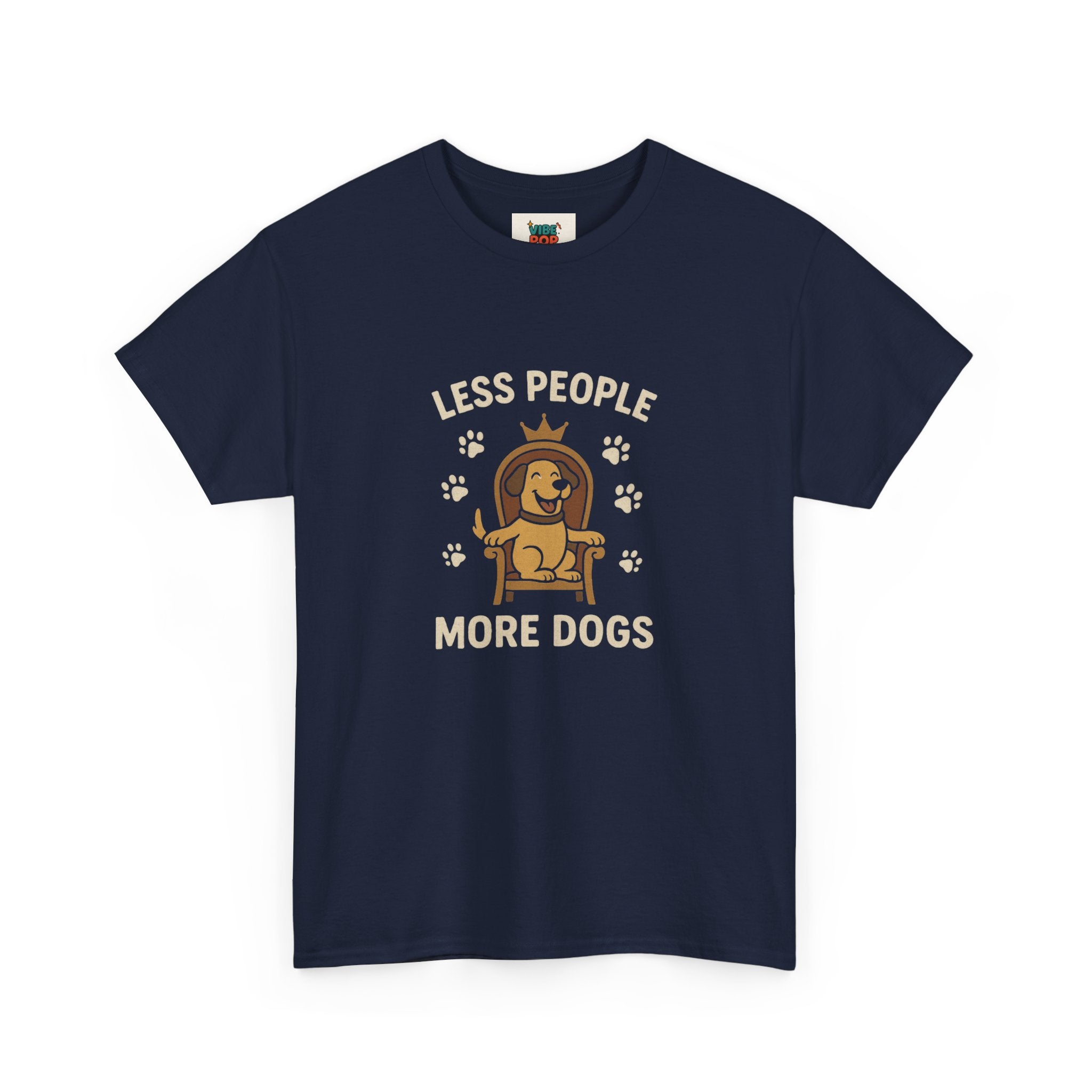 Unisex Heavy Cotton Tee - "Less People More Dogs" Graphic Tee, Dog Lover Gift, Casual T-Shirt, Pet Owner Apparel, Funny Animal Shirt