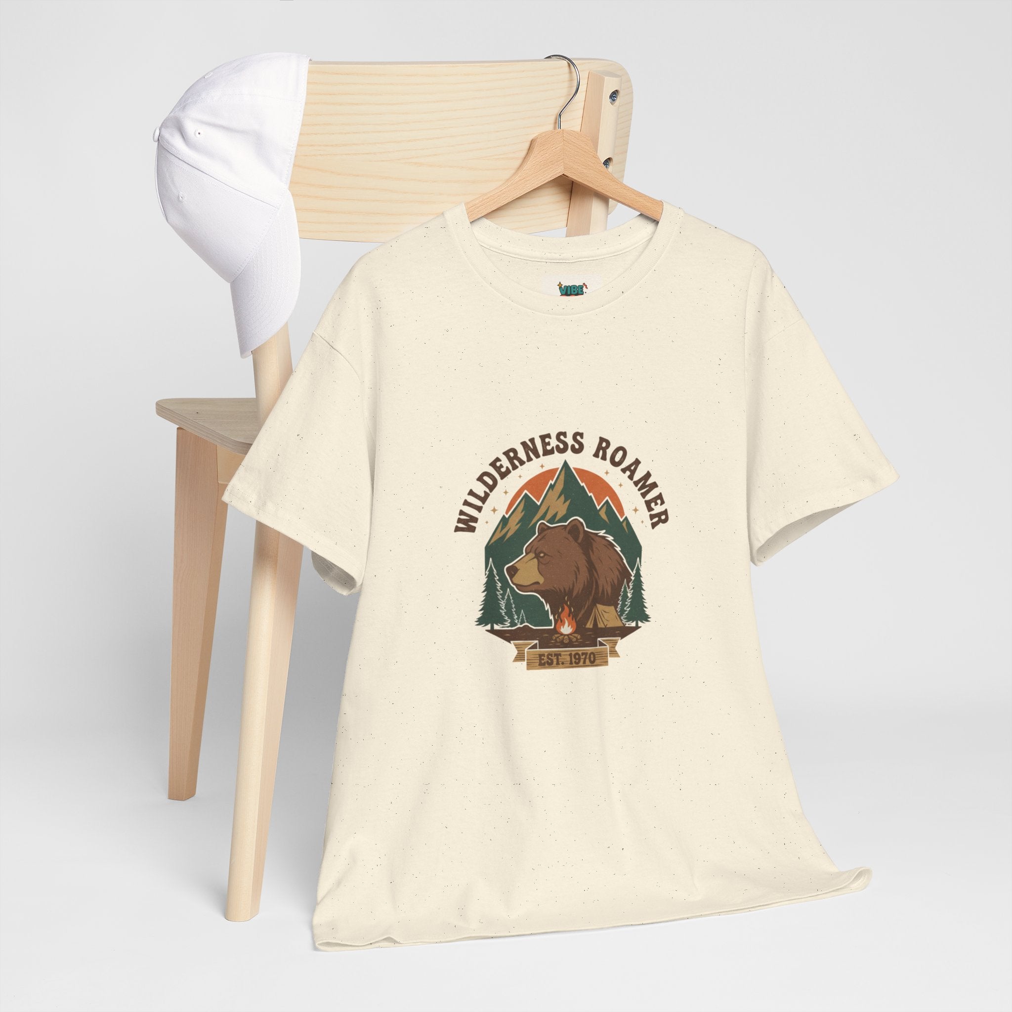 Wilderness Roamer Tee: Unisex Heavy Cotton Shirt, Nature Lover T-Shirt, Outdoor Adventure Retro  Top, Hiking Gear, Gift for Explorers