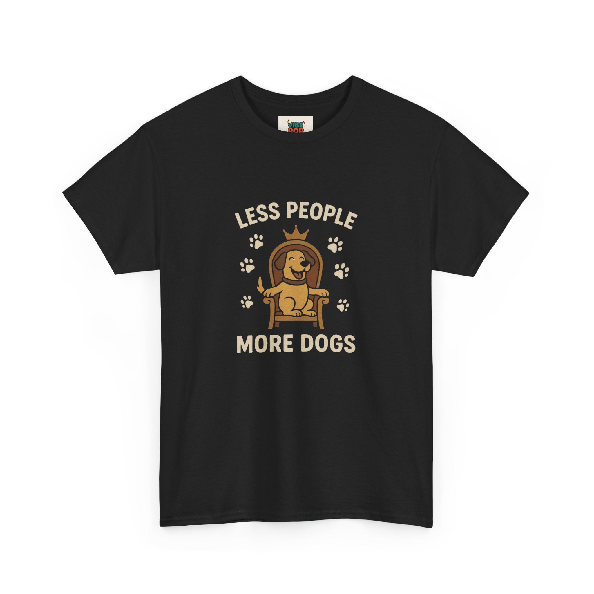 Unisex Heavy Cotton Tee - "Less People More Dogs" Graphic Tee, Dog Lover Gift, Casual T-Shirt, Pet Owner Apparel, Funny Animal Shirt